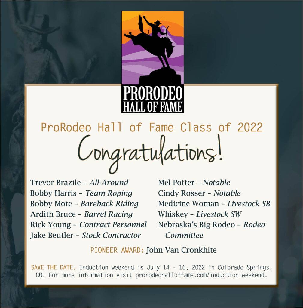 ProRodeo Hall of Fame Class of 2022 Announced