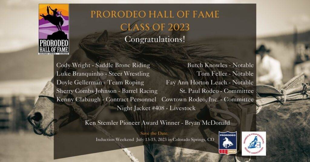 ProRodeo Hall of Fame Class of 2023 Announced