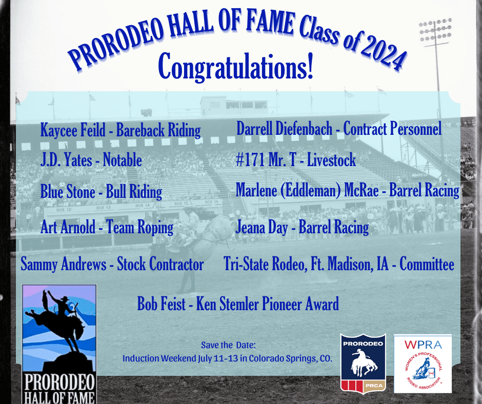 ProRodeo Hall of Fame Announces 2024 Inductees
